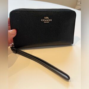 Coach Black leather Wristlet.